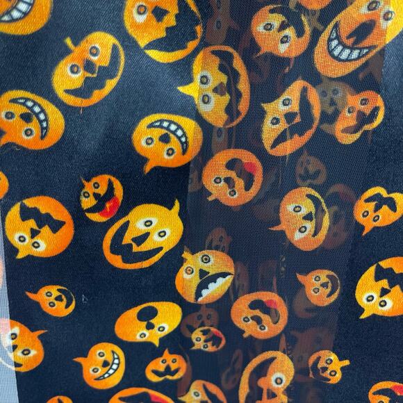 Classic Halloween Pumpkin Face Scarf Black Orange Traditional Spooky Witchcore - Picture 15 of 15